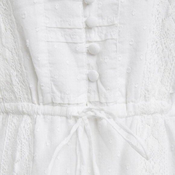 NWT Bardot Henriette White Mini Dress Lace CottonSize Medium or 8 Boho Romantic - Picture 14 of 16